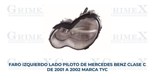 Faro Mercedes Benz Clase C 2001-01-2002-02 Tyc Ore Foto 2