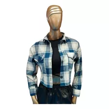 Camisa / Sobrecamisa / Chaqueta Para Dama Leñadora Azul