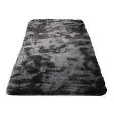 Bajada De Cama Alfombra Peluda Medida 1,20x0,60 Gris Oscuro