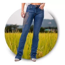 Calça Country Buphallos Jeans Com Strass Formato De Cavalo