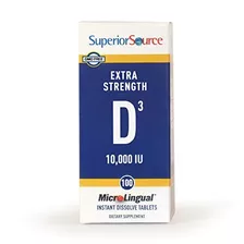 Superior Fuente Extra Strength D3, 10.000 Ui, 100 Conde