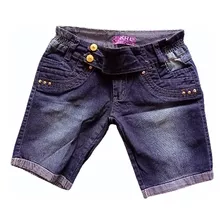 Short Feminino Jeans Cintura Baixa Azul C\ Barra Bobrada ...