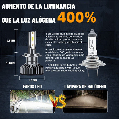 Kit De Faros Led H7 Baja Para Renault, 14000 Lm Y 80 W Foto 6