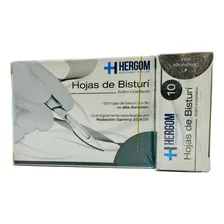 Hoja Para Bisturí Hergom #10 Acero Inox Caja Con 100 Hojas