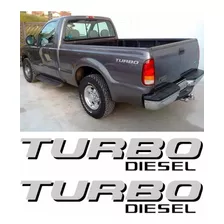 Kit 02 Emblemas/adesivos Prata Turbo Diesel Ford F250 