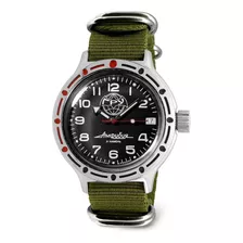 Reloj Hombre Vostok 420867 Automático Pulso Verde En Nylon