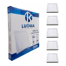 Painel Led Sobrepor 24w 6500k Quadrado 28x28 (kit 5) Lukma