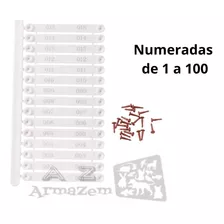 45 Placa Marcação Para Aves - Anilha De Asas Numeradas 