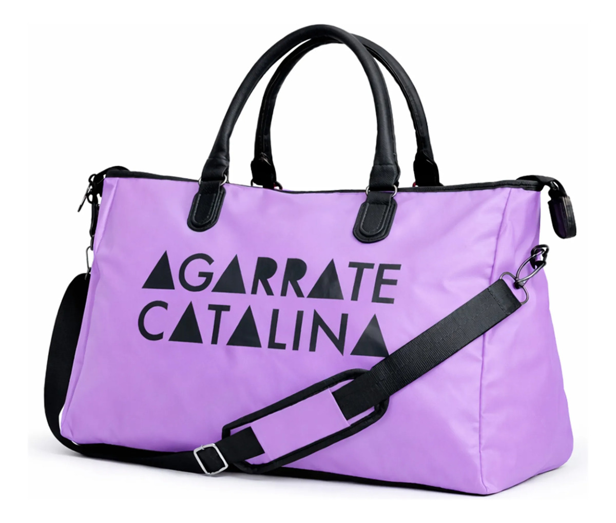 Cartera Bolso Agarrate Catalina Doble Asa Cuero Pu Antirrobo
