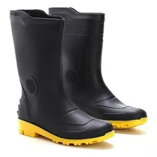 Bota Galocha Impermeável Pvc Motoboy Solado Amarelo