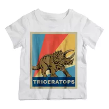 Camiseta Infantil Dinossauro Triceratops