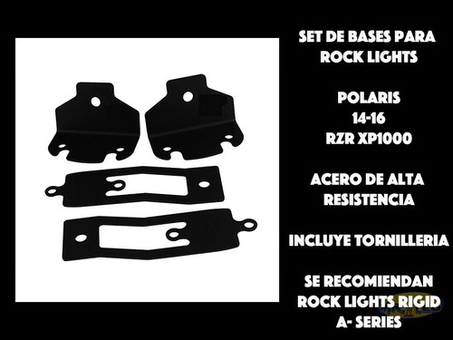 Set De Bases Metalicas Para Rock Lights Polaris Rzr Xp1000 Foto 2