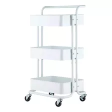 Carrito Cocina, Baño Multiuso 3 Niveles Metal Con Ruedas 