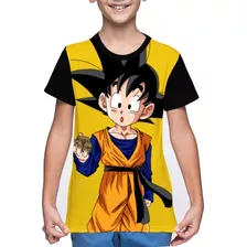 Camiseta/camisa Infantil Goten Dragon Ball - Filho Goku