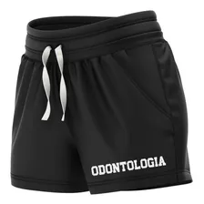 Shorts Feminino De Moletinho Odontologia Bordado Ref 1