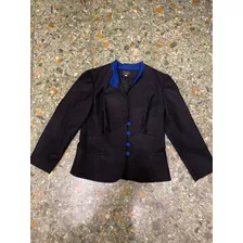 Blazer Sacó Vintage Paño Negro Talle S