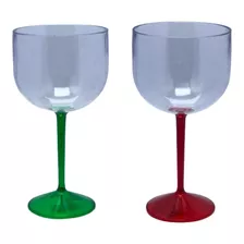 Taça Gin Cristal C/ Base Colorida Festa Bebida Drinks 600 Ml