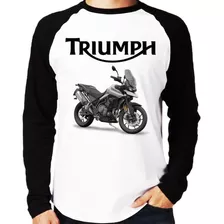 Camiseta Raglan Moto Triumph Tiger 900 Gt Longa