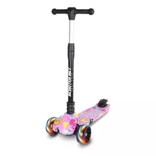 Patinete Scooter Dobrável 3 Rodinhas Led Cores Desenhado