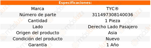 1- Faro Denlantero Derecho Dodge Lancer 2008/2015 Tyc Foto 2