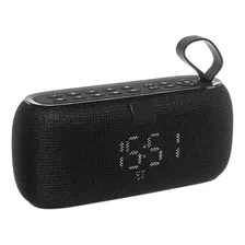 Caixinha De Som Potente Bluetooth Radio Relógio Digital Usb Cor Preto