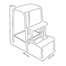 Banqueta Escada Dobrável Em Aço 3 Degraus Até 110 Kg Cor Branco