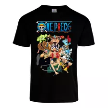 Playera One Piece Tripulación Monkey D Luffy Mugiwara Negra