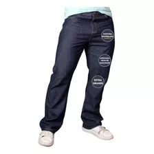 Calça Plus Size Jeans Masculino Tradicional Reforçada Larga 