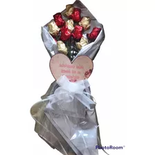 Ramo De 12 Rosas Flores De Chocolate
