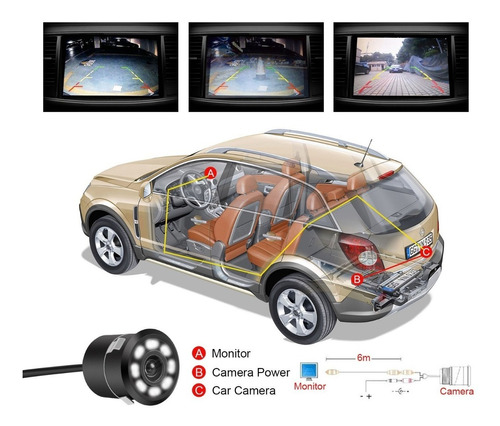 Camara De Reversa Mini Con 8 Led Para Iluminacion Foto 7