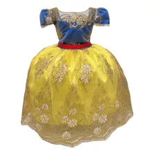 Vestido Luxo Festa Juvenil Realeza Branca De Neve Amarelo