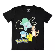 Playera Pokémon (pikachu,charmander,squartl,vulvasaur)-ch-