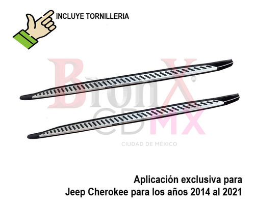 Estribos Importacin Tipo Piano Jeep Cherokee 2014-2021 Foto 2