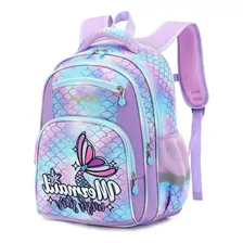 Mochila Escolar Infantil Impermeable De Sirena Para Primaria