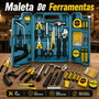 Kit Maleta Jogo Ferramentas 27 Peças Residencial Completa Conserto Oficina Manutenção Chave Inglesa, Estilete, Chaves... Verde-escuro