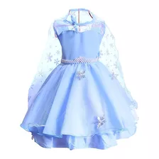 Fantasia Frozen Elsa Infantil Luxo Roupa Capa Vestido Festa