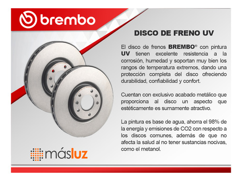 1- Disco Solido 278 Mm Trasero Izq/der Slk230 98/04 Brembo Foto 5