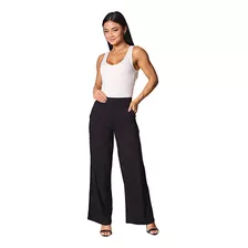 Calça Feminina Pantalona Com Bolso Estilosa Blogueira 