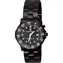 Smith Wesson Mens Sww45m Swat Reloj Con Correa De Metal Negr