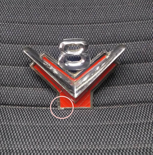 Emblema V8 Ford Thunderbird Fairlane Vintage 1955 Original Foto 8