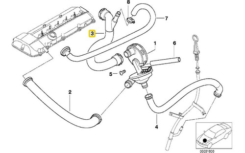 Manguera Tubo Valvula Pcv Bmw 323ci 323i 328ci 328i 528i Z3 Foto 5