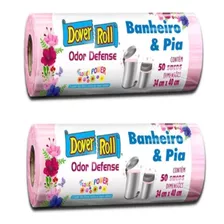 Saco Para Lixo Dover Odor Defense Banheiro E Pia Rosa Com 02