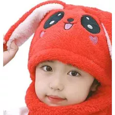 Gorro Cuello Pasamontañas Con Orejitas - Felpa Kawaii