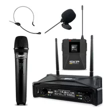 Kit Micrófono Inalámbrico Skp Uhf 400d Color Negro