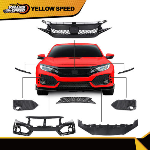Fit For 16-21 Honda Civic Type-r Style Front Bumper Cove Ccb Foto 4