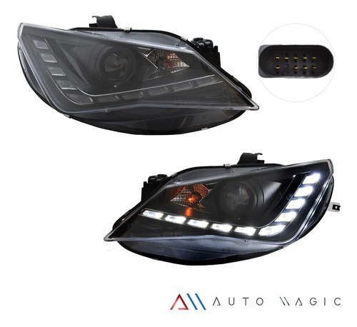 Faros Ibiza 2013-2016 Con Lupa Y Leds (precio X Par) Foto 2