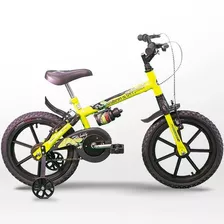 Bicicleta Aro 16 Infantil Qualidade Track And Bike Dino Neon Cor Amarelo Tamanho Do Quadro 10