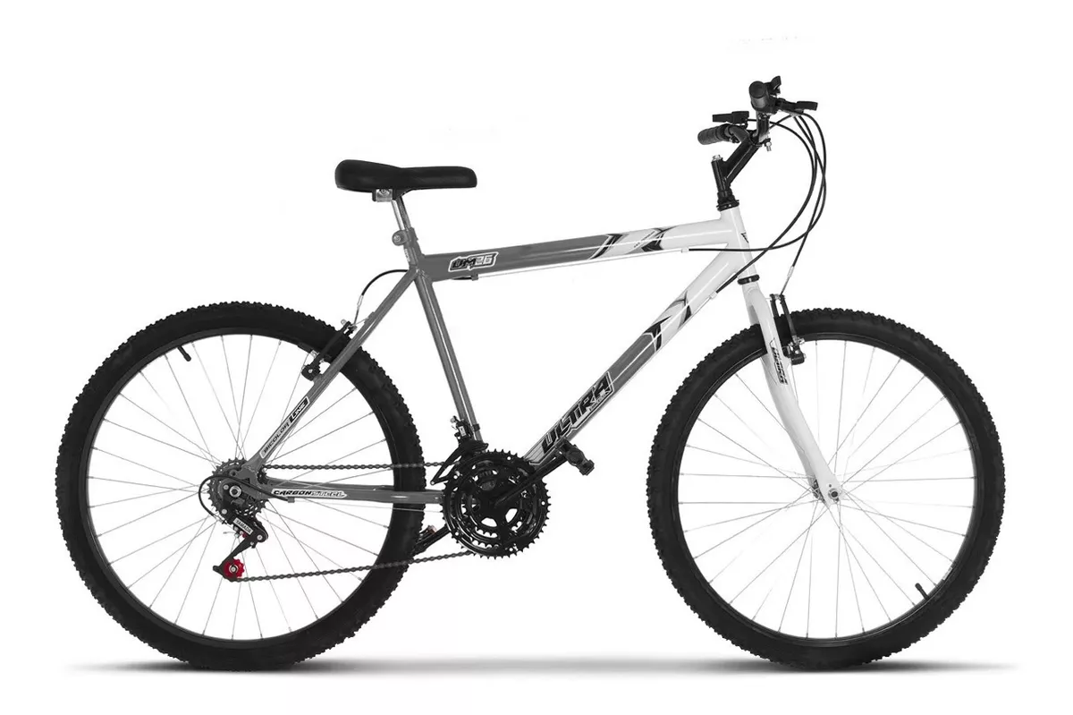Bicicleta  De Passeio Ultra Bikes Bike Aro 26 18v Freios V-brakes Cor Cinza-fosco/branco