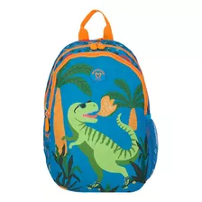 Mochila De Niños Playground Saxoline Color Azul Dinosaurio