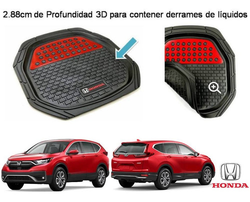 Tapetes 4pz Charola 3d Logo Honda Cr-v 2017 A 2023 Foto 5